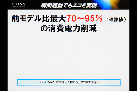 瞬間起動でもエコを実現：ソニーのブルーレイディスクレコーダー