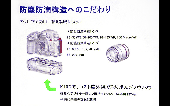 コダワリその２「防塵防滴構造」：ペンタックスデジタル一眼レフカメラ「K-5」体験イベント