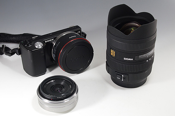 NEX-5＋マウントアダプターLA-EA1＆キットレンズE16mm F2.8と「SIGMA 30mm F1.4 EX DC」